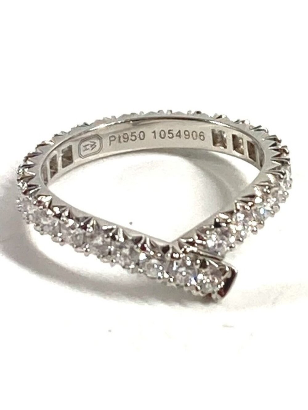 Harry Winston Ring Ribbon Band Diamond Silver